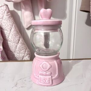 Valentines Pink Glass Jar
